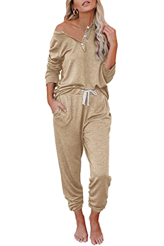 Image of AUTOMET Lounge Sets for Women Comfy 2 Piece Pajamas Sets Fall Loungewear Pjs Outfits Sweatsuits with Sweatpants 2025