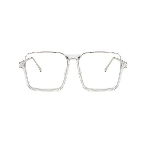 Lunettes de vue transparentes mode rétro demi-monture pour homme femme
