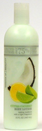 Essence of Beauty Citrus Coconut Body Lotion, 15 Oz (Pack of 3)