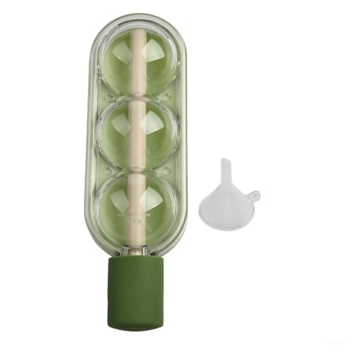 Pumixiy Helado con pajita para niños, bonita máquina de paletas de triple bolas en silicona de grado alimenticio, ideal para mezclas de frutas o chocolate, sin ensuciar, (verde)