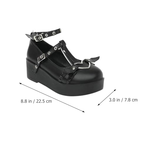 Chaussures à semelle épaisse pour femme talon compensé noir taille 35