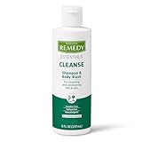 Medline Remedy Essentials Shampoo and Body Wash (8 fl oz), 48 Count, Kiwi Mango Scent, Full Body Cleanser with Aloe, For Adults & Elderly, Easy Rinse Gel for Bath, Shower or Bedside Bathing