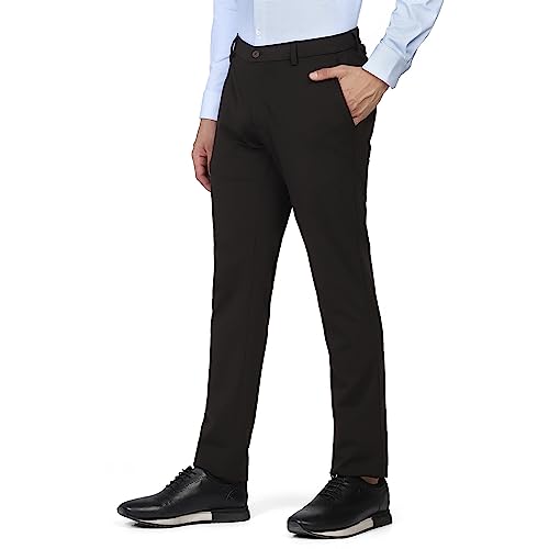 Image of Siea Casual Solid Khakis in Brown