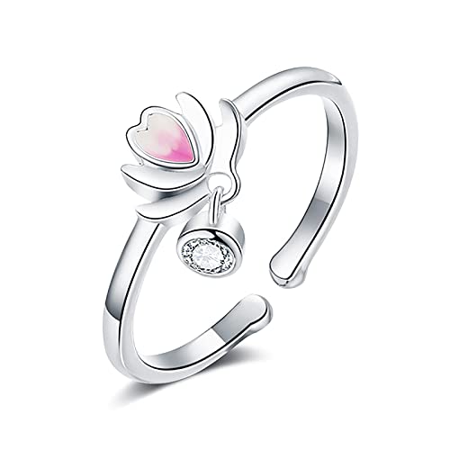 Bague de mariage magnolia argent S925 zircon ajustable