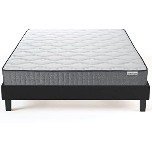 Ensemble Matelas mémoire de Forme + sommier 140x190 Ergo Royal Hbedding - 7 Zones de Confort - épaisseur Matelas 21cm Cover