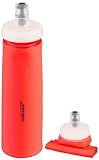 Speeron Botellas de agua de campamento: botella de agua plegable con fondo recto, sin BPA, 300 ml, color naranja (botella de agua de fitness, botellas de agua deportivas)