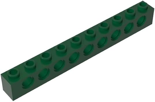 Gobricks GDS-628 3730 Technic Brick 1x10 [9 Holes], Bright Green, 10 pcs | Compatible with LEGO bricks. MOC components for major building brands, consistent color matching.