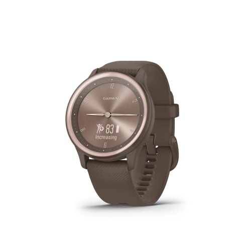 Image of Garmin vivomove Sport, Hybrid Smartwatch, Health and Wellness Features, Touchscreen, Cocoa
