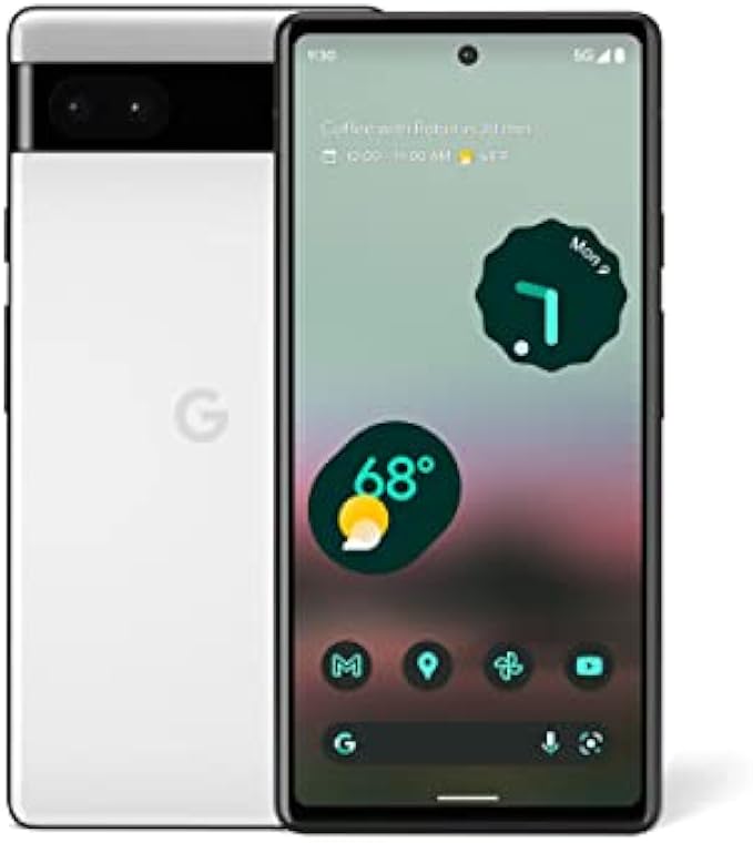 Google Pixel 6a - 5G Android Phone - Unlocked Smartphone with 12 Megapixel Camera and 24-Hour Battery - Chalk