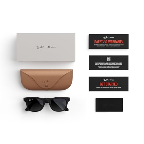 Image of Ray-Ban | Meta Wayfarer (Gen 1) Large - Matte Black, Polarised Gradient Graphite Lenses