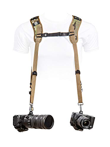 BLACKRAPID Double Camera Harness - Multi-Terrain Camo, Designed For 1 or 2 Cameras