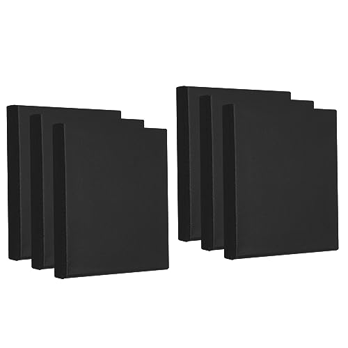 PATIKIL Paint Canvases for Painting, 6 Pack 6x6 Inch Square Wood Frame Stretched Blank Art Canvas Board Panels for Acrylic, Oil, Tempera Painting, Black