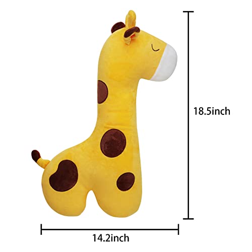 Image of Seat Belt Pillow for Kids, Car Seatbelt Cover Children Rest Sleep Head Support Shoulder Pad Neck Pillow Plush Cartoon Giraffe Cushion