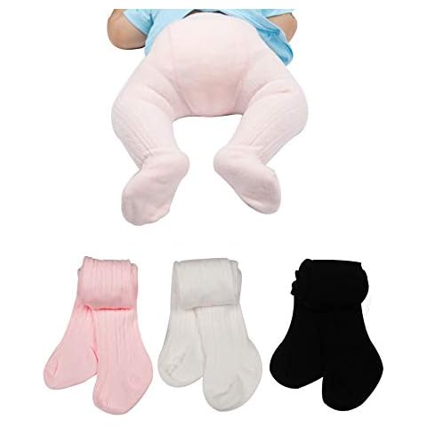 Baby Toddler Girls Tights 3 Pack Knit Cotton Dance Leggings Pants for Infant Girl Stockings (style A twist, 1-2 year) Cover