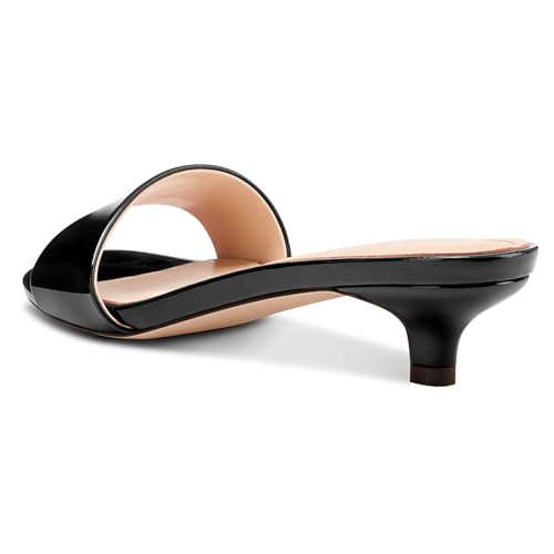 Castamere Womens Low Kitten Heel Open Toe Mule Heels Casual Dress Prom Slip-on Sandals 1.4 Inches Heels 5