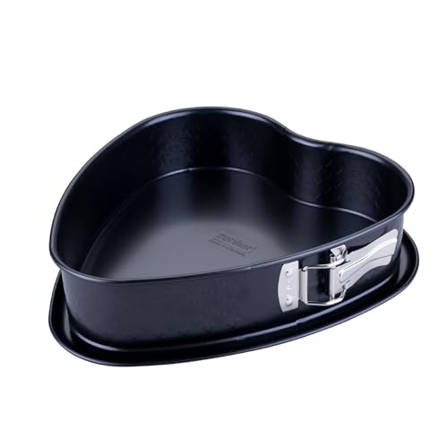 Zenker Stampo per saltare a forma di cuore, Ø 25 cm, con motivo a cuore, senza PFAS, ideale per San Valentino e festa della mamma, made in Germany