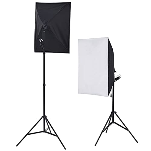 vidaXL Fotostudio Set Hintergrundsystem Studioleuchte Softbox Stativ Reflektor – Bild 6