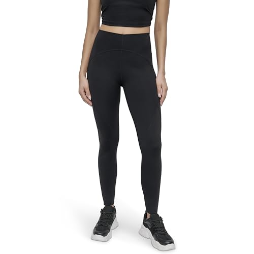 DKNY Women's Super High Waisted 7/8 Seamless Compression Legging, Black