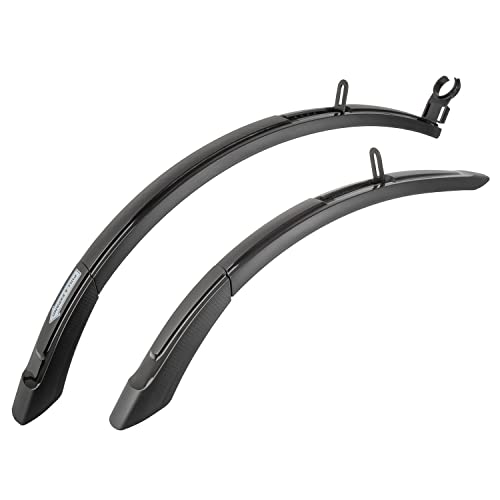 M-Wave Unisex-Adult MUD MAX F+R ADJ S Mudguard Set for 20-24 Inches, Black