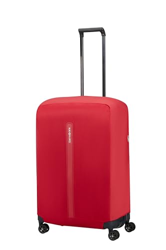 Samsonite TA Revolution - Foldable protective cover for size L suitcases, suitcase cover suitable for 75–79 cm, travel suitcase protection, with reflective detail, Red