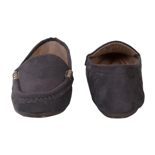 Image of CatBird Women's Suede Finish Loafers | Slip-On Flat Shoes with Minimal Metal Detail | Soft Cushioned Footbed and Flexible Grip Sole | Ideal for Office, Everyday Wear, Travel and Casual Outings