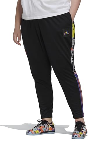 adidas Women's Plus Size Tiro Pride Track Pants, Black/Multicolor