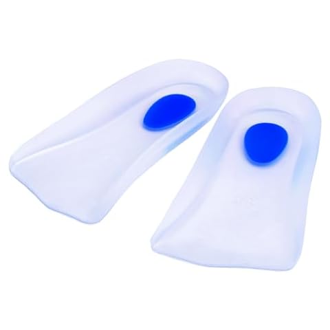 Heel Cups Plantar Fasciitis Inserts-3/4 Length Silicone Pads for Bone Spurs Pain Relief Protectors of Your Sore or Bruised Feet Best Insole (Men 10.5-12.5) Cover