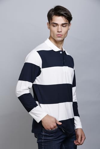Image of SANE ORIGINALS Men's Full Sleeve Polo T-Shirt with Pocket, Premium Cotton Blend Collar Neck Tee