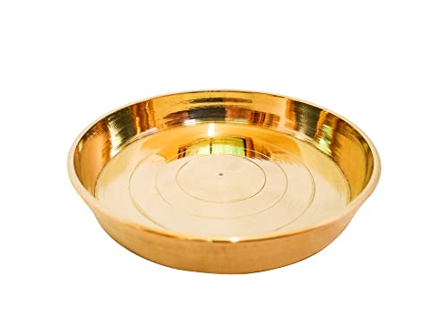 Image of Bhog /Prasad, Prasadam Brass Plate (Size 2.5 inch), Bowl Katori, Prashad Pital Thali for Pooja, Puja Items, Pooja Articles Small Size, Set of 2 (2, 2.5 inch)
