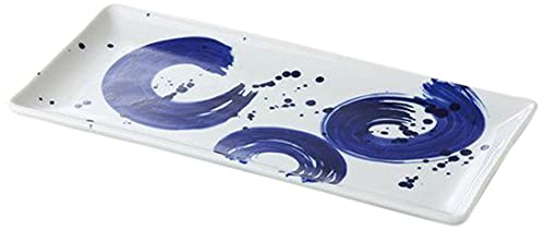 Set of 5 Koki Hanada (Round), 8.0 Long Dishes, 11.2 x 5.0 x 0.7 inches (28.2 x 12.9 x 1.8 cm), 17.6 oz (500 g), Pottery Dish, Restaurant, Commercial Use, Japanese Tableware,