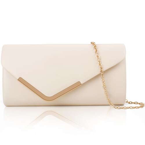 Larcenciel Bolsas de mão para mulheres, envelope de lantejoulas brilhantes bolsa de noite com corrente, bolsa moderna brilhante para festa de formatura, Nude.