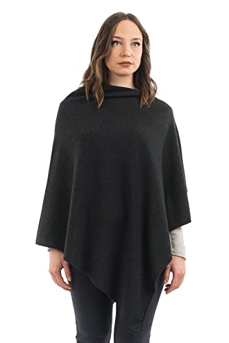 DALLE PIANE CASHMERE - Poncho Mezcla de Cachemira - Mujer, Color: Antracita, Talla única