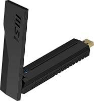 MSI BE6500 WiFi 7 USB Adapter - WLAN bis zu 2880 Mbit/s (6 GHz) + 2880 Mbit/s (5 GHz) + 688 Mbit/s (2,4 GHz), MU-MIMO, einstellbare Antenne - Kabelgebundene Halterung inbegriffen – Ansicht 2