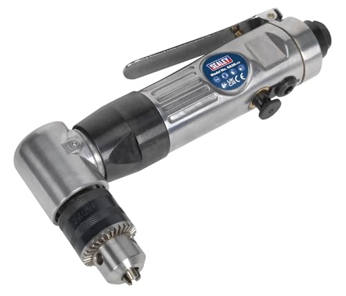 Sealey SA26 Reversible Air Angle Drill, 10mm Ø, 52mm x 230mm x 113mm, Silver