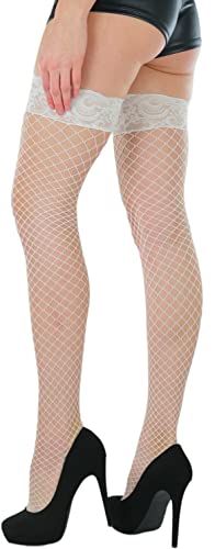 Image of ToBeInStyle Women's Vibrant Large Net Fishnet Thigh High Elastic Nylon Novelty Stockings