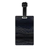 Phayah Etiqueta de equipaje Blue Line Veining adecuada para el marcado personalizado de los viajeros, perfecta para equipaje, bolsas de gimnasio y cochecitos