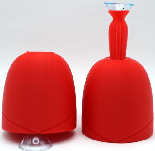 Image of 2 Pack Custom Contact Lens Dome Dock for Large Custom & Specialty Contact Lenses. Spill Less Saline Solution When Using Your Custom Contact & Specialty Lenses. (Red)