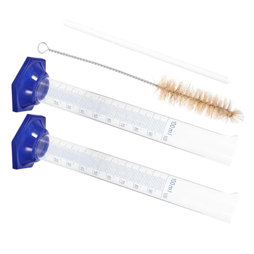 TOVINANNA Glass Graduated Cylinder 100Ml Laboratory Measuring Tool Thick Glass with Cleaning Brush Accurate Chemistry Cylinder Equipment for Lab Experiments