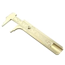 Piutouyar 80mm/3.15" Pocket Vernier Caliper Ruler, Brass Sliding Gauge Pocket Caliper, Mini Measuring Tool Double Scale mm/inch Metal Handy Caliper