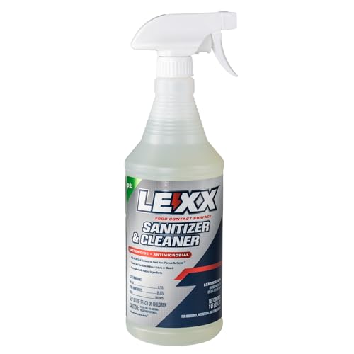 LEXX RTU Food Contact Surface Sanitizer & Cleaner Spray - EPA-registered and NSF-listed Category A1 D2 Sanitizer Formulated with natural ingredients powered by Citric acid. No Rinse Required