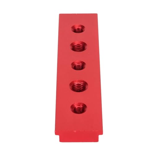 Yctze Inglete con Ranura en T de 100 Mm con Orificios - Riel de Canal para Carpintería de Aleación de Aluminio para Sierras Circulares Eléctricas y Accesorios para Bancos de Trabajo en Rojo (rojo)