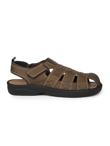 Image of Bata New Thar Men's Brown Sandals - 9 UK (8614010)