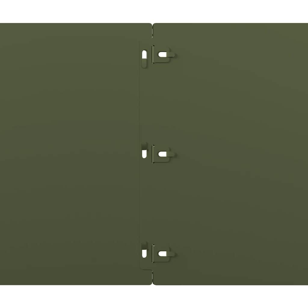 Krawędzie trawnika ze stali walcowanej na zimno, 20 sztuk, oliwkowozielone 25 x 103 cm, obramowanie rabatek ogrodowych, krawędź do koszenia z elastycznym połączeniem wtykowym do ograniczenia