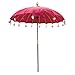 Oriental Galerie Bali Sonnenschirm Balinesischer Schirm Garten Baumwolle Sonnenschutz Handarbeit Retro Vintage Dekoschirm 2-teilig ca.180 cm, Farbe:Pink