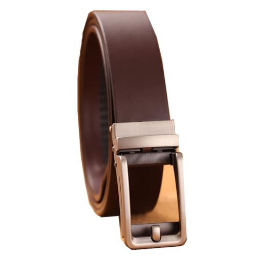 Men’S 3.35CM Wide New Luxury Genuine Leather Automatic Buckle Fashion Business Trouser Strap