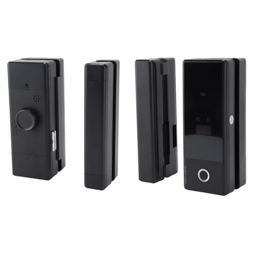 OPPWONG Cerradura Inteligente para Puerta de Vidrio, 5 en 1 Desbloqueo Remoto con Llave de Tarjeta de Contraseña de Huella Dactilar, con Timbre de Alarma de Contraseña Virtual Tipo C Carga de