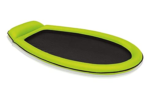 Intex Inflatable Mesh Lounge Floating Raft W/Headrest Green - 58836