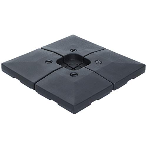 Outsunny Lot de 4 Pied de Parasol Poids de lestage carré pour parasols déportés dim. par Dalle 51L x 51l x 12H cm polyéthylène - A remplir d'eau jusqu'à...
