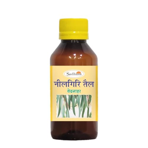 Image of Sadhana Ayurvedics Nilgiri Tail-50 ml | Ayurvedic Eucalyptus Oil | Respiratory Wellness | Cold Relief Support | Steam Inhalation | Aromatherapy | Muscle Relaxation | Herbal Massage (Pack of 1)