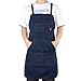 ALLONWAY Delantal, Delantal Cocina Hombres y Mujeres, Delantales de Tamaño Ajustable, Delantal Personalizado Apto para Barbacoas Artistas y Jardineros, Anti-Manchas de Grasa, Denim, Azul